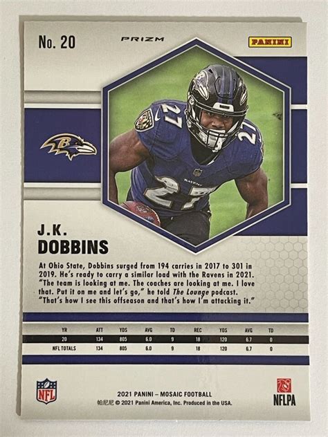 Panini Mosaic Ravens J K Dobbins Pink Camo Prizm Ebay