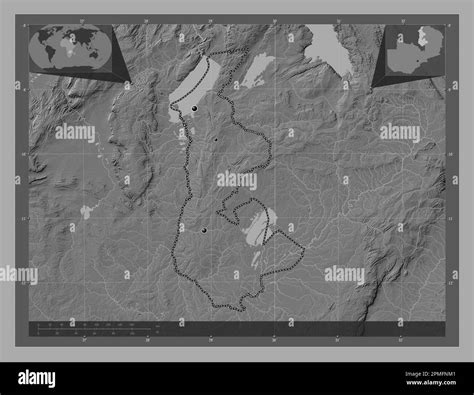 Luapula Provincia Dello Zambia Mappa Altimetrica Bilivello Con Laghi