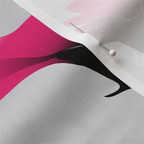 Bright Hot Pink Black White Hibiscus Fabric Spoonflower