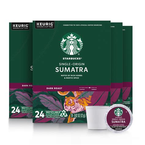 Buy Starbucks K Cup Coffee PodsDark Roast CoffeeSumatra For Keurig