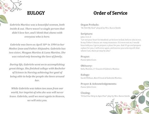 Beautiful Funeral Program Examples For Everyone Urns Online