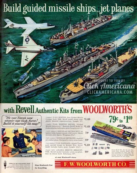 Revell Jet Plane And Guided Missile Ship Kits 1956 Click Americana