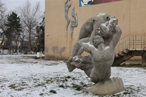 January Beltsy Moldova Monument To Athletes Illustrative