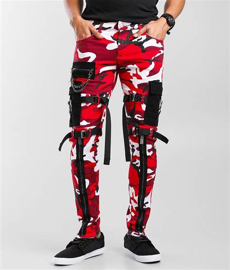 Preme Red Camo Cargo Skinny Stretch Jean Mens Jeans In Red Camo Buckle