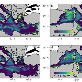 Maps Of The Mediterranean Sea Showing The Selection Frequency From