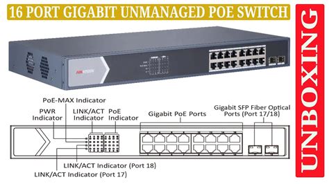 DS 3E0518P E M Hikvision 16 Port Gigabit Unmanaged POE Switch Unboxing