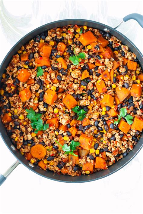 Mexican Chicken Sweet Potato And Black Bean Skillet That Spicy Chick