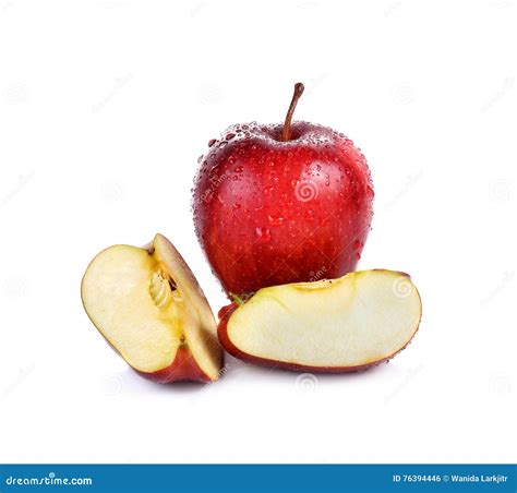 Fresh Red Apple On White Background Stock Photo Image Of Background