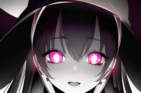 Premium Ai Image A Girl With Pink Eyes And Pink Glowing Eyes