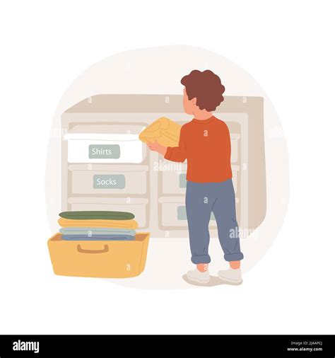 Sorting Clothes Isolated Cartoon Vector Illustration Child Learning To