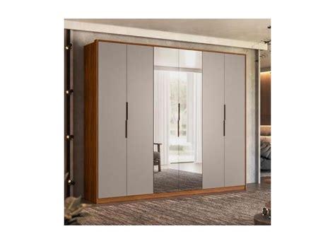 Guarda Roupa Casal Atrice Portas Portas Em Espelho Am Ndola Touch Nude Prime Tx O