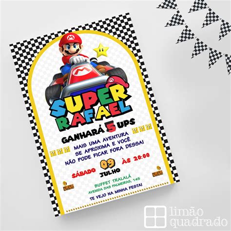 Convite Digital Super Mario Kart Elo Produtos Especiais