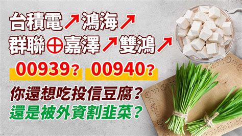 Cc字幕【台積電↗鴻海↗群聯⊕嘉澤↗雙鴻↗ 00939？00940？你還想吃投信豆腐？還是被外資割韭菜？】20240321 陳昆仁