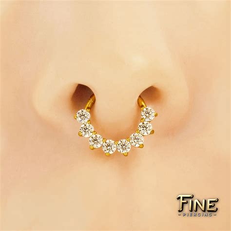 Piercing Argola De Tit Nio Cravejada Zirc Nias Para Daith E Septo