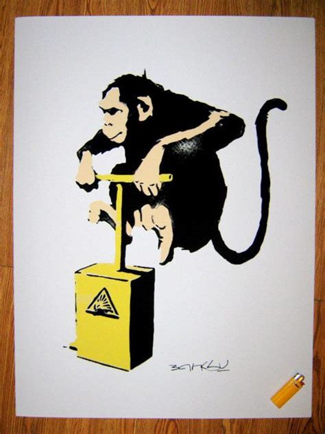 Banksy Custom Print Poster 18x24 Monkey Tnt On Etsy 1999