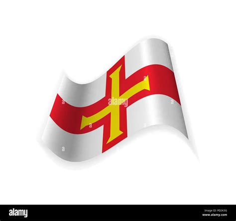 The Flag Of Guernsey Country In The Channel Islands Vector