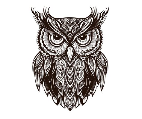 Hand Drawn Owl Outline Owl Drawing Stock Vector Illustration Of