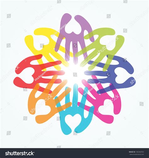 Hands With Heart Shape Connecting Vector 106360763 Shutterstock