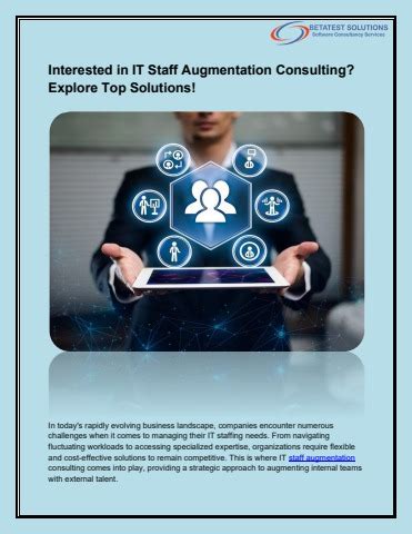 Interested In IT Staff Augmentation Consulting Explore Top Solutions