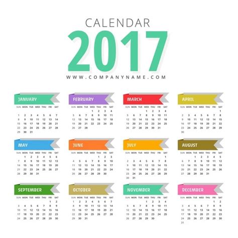 Calendario Con Colores Vector Gratis