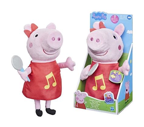 Peppa Pig Peppa Chante Peluche Chantante Avec Robe Rouge Paillet E