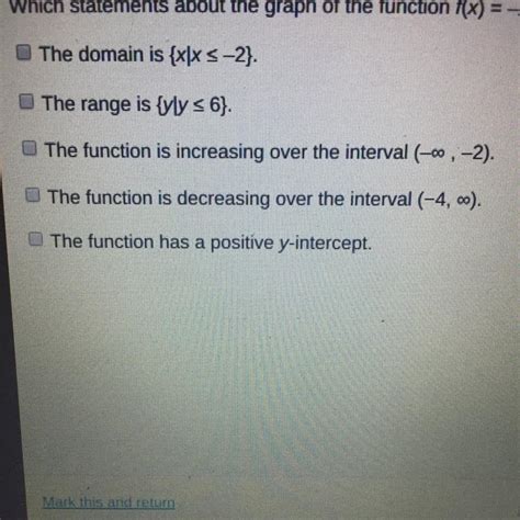 Which Statements About The Graph Of The Function Fx X2 4x2 Are True