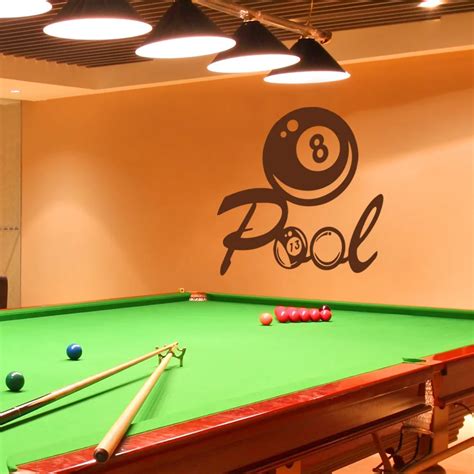 Pool Wall Decal Billiards Wall Decal Playroom Pool Ball Vinyl Art Quote