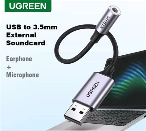 Ugreen Usb Sound Card External In To Mm Audio Adapter