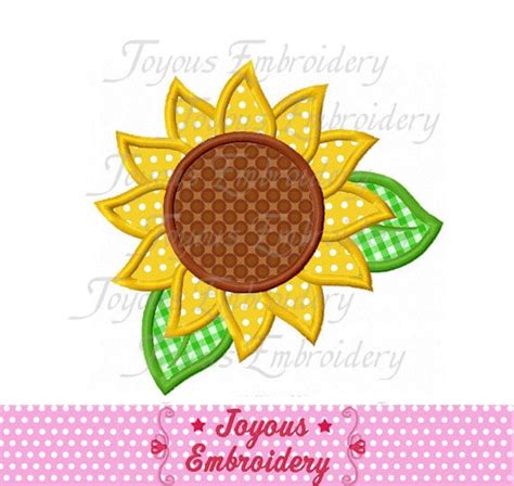 Sunflower Applique Embroidery Designmachine Etsy