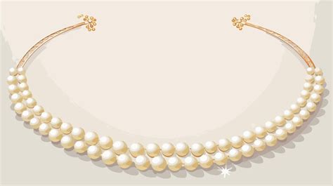 Cartoon Pearl Necklace Vector Illustration Premium AI Generated Vector