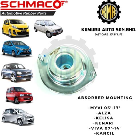 2 Pcs Schmaco Front Absorber Mounting Perodua Myvi Alza Kelisa Kenari