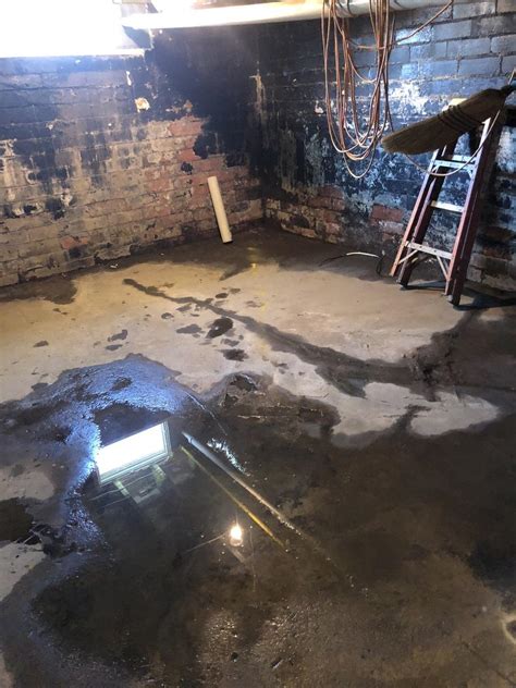 Basement Waterproofing - Cracks in Floor Causing a Leaky Basement in ...