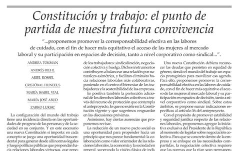 Columna Constitución y trabajo el punto de partida de nuestra futura