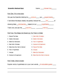 scientific method quiz  abigayle butler teachers pay teachers