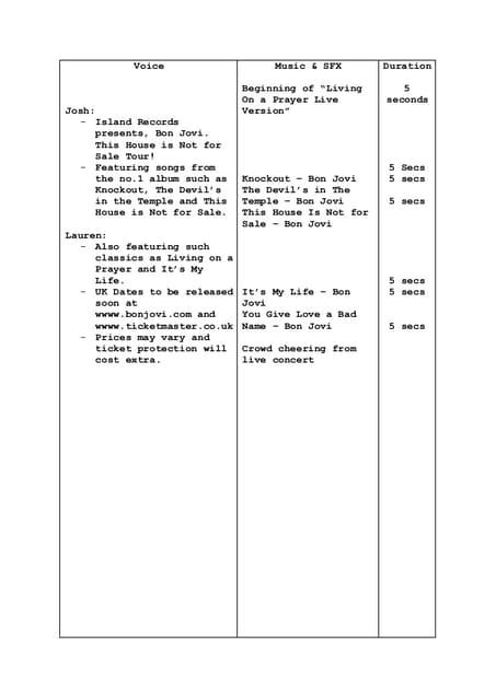 Radio Commercial Script Format 2 Pdf