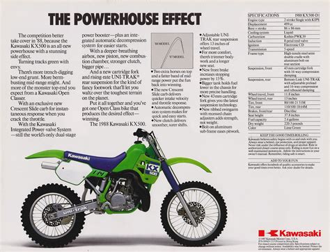 Racing Cafè: Vintage Brochures: Kawasaki KX 500 1988 (Usa)