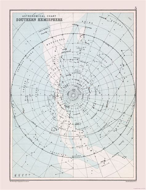 Star Chart of Southern Hemisphere - Bartholomew 1892 - 23 x 30.01 - Walmart.com - Walmart.com