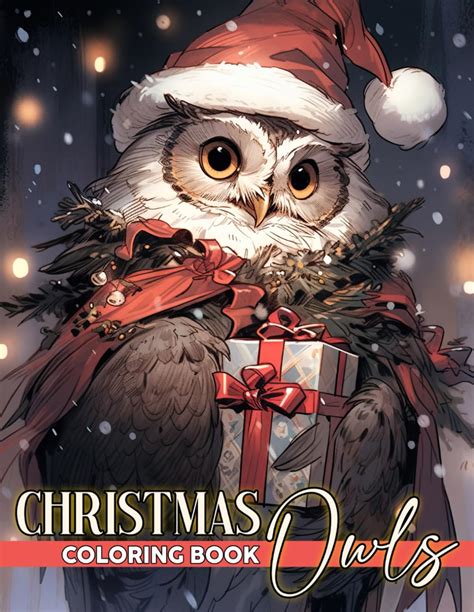 Christmas Owls Coloring Book Magical Owl In Cozy Winter Scenes