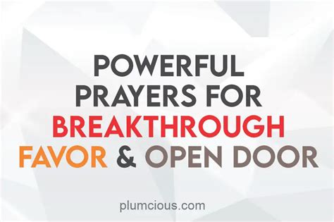 21 Powerful Prayer Points For Breakthrough Favour And Open Doors With