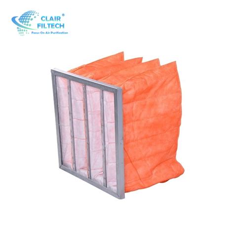 F5 F6 F7 F8 F9 White Color Ahu Bag Filter Air Conditioning Unit