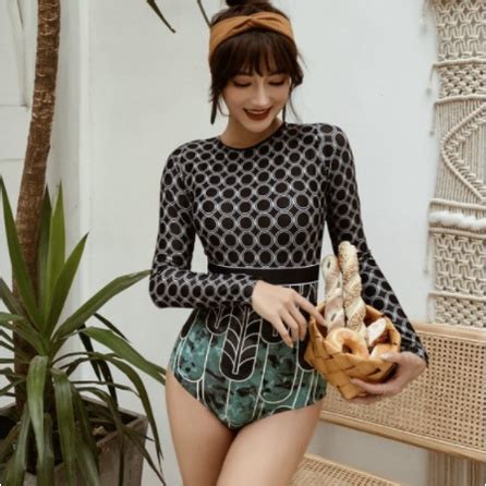 Long Sleeve One Piece Swimsuit Bikini Beach Suit X Shopee Philippines