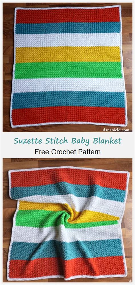 Striped Suzette Stitch Baby Blanket Free Crochet Pattern Your Crafts