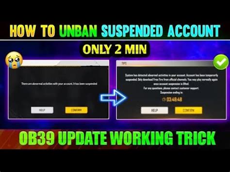 How To Recover Suspended Account In Free Fire Ob Update All Id