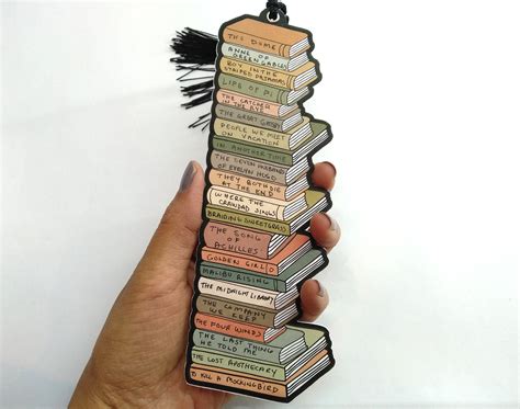 Best Seller Bookmark Tracker Bookstack Multi Color Double Etsy