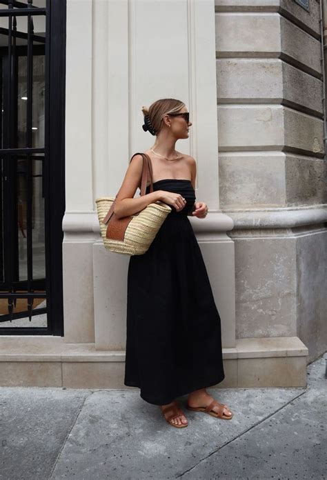 Linen Strap Dress Curated On LTK Summer Black Dress How To Style A