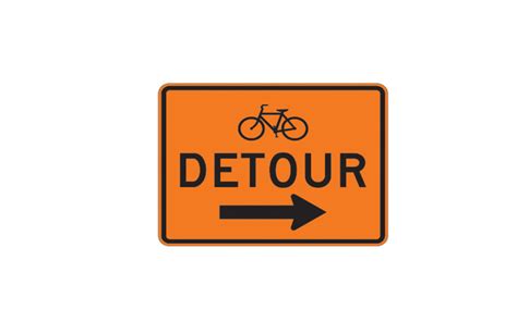 Bicycle Detour Right Sign M4 9cR Traffic Safety Supply Company