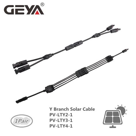 Geya Pair Solar Cable Branch Solar Connector Male Female Y Branch