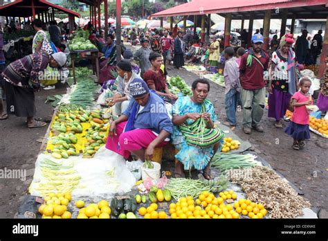 Goroka Market Eastern Highlands Province Papua New Guinea Markt In