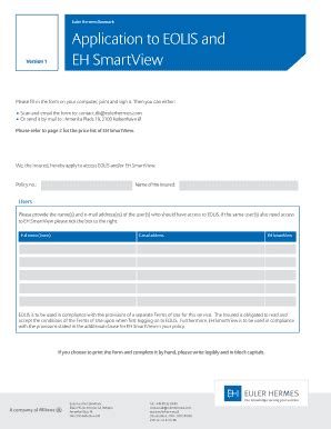 Fillable Online Eulerhermes Euler Hermes Danmark Application To Eolis