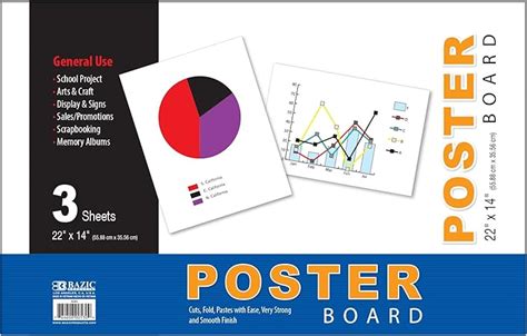 Bazic Poster Board 22 X 14 White Poster Board Paper For